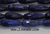 CTR76 15.5 inches 6*16mm faceted teardrop lapis lazuli beads