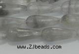 CTR90 15.5 inches 8*20mm faceted teardrop cloudy quartz beads