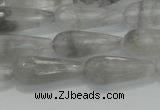 CTR90 15.5 inches 8*20mm faceted teardrop cloudy quartz beads