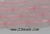 CTR91 15.5 inches 8*20mm faceted teardrop rose quartz beads