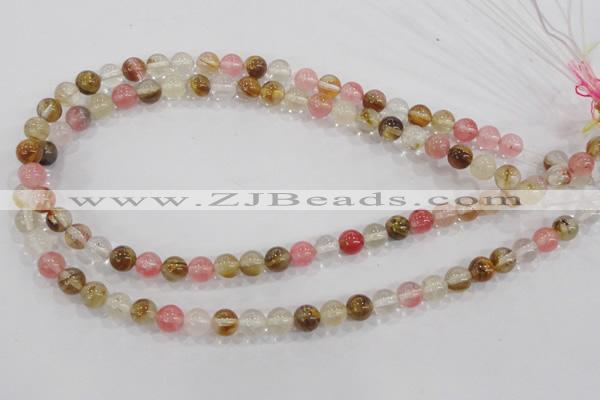 CTS03 15.5 inches 8mm round tigerskin glass beads wholesale