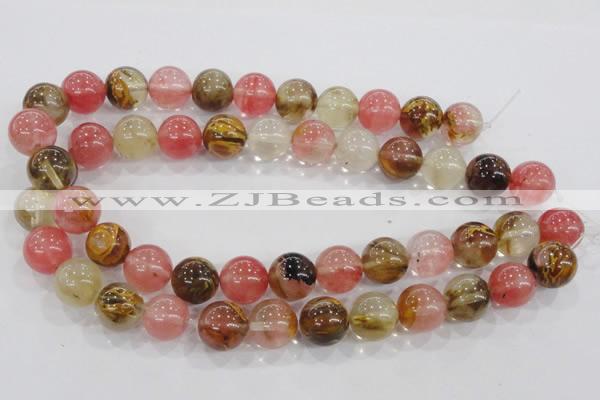 CTS07 15.5 inches 16mm round tigerskin glass beads wholesale