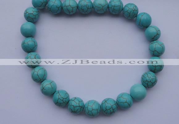 CTU08 15.5 inches 18mm round blue turquoise strand beads Wholesale