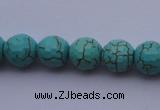 CTU12 15.5 inches 8mm faceted round blue turquoise beads Wholesale