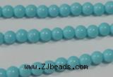 CTU1210 15.5 inches 4mm round synthetic turquoise beads