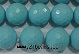 CTU1226 15.5 inches 16mm faceted round synthetic turquoise beads