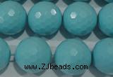 CTU1227 15.5 inches 18mm faceted round synthetic turquoise beads