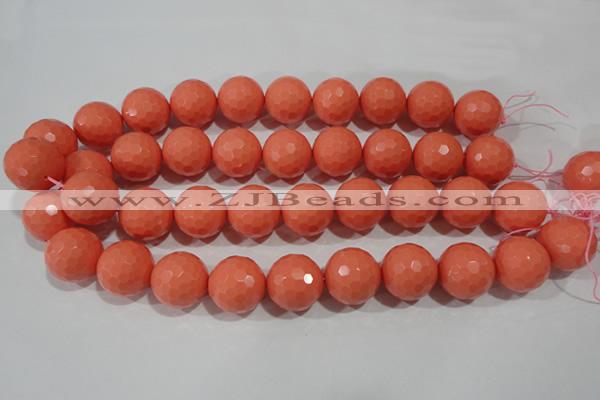 CTU1329 15.5 inches 20mm faceted round synthetic turquoise beads