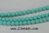 CTU1380 15.5 inches 4mm round synthetic turquoise beads