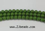 CTU1390 15.5 inches 4mm round synthetic turquoise beads