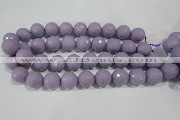 CTU1410 15.5 inches 4mm faceted round synthetic turquoise beads