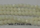 CTU1441 15.5 inches 3mm faceted round synthetic turquoise beads