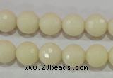 CTU1446 15.5 inches 14mm faceted round synthetic turquoise beads