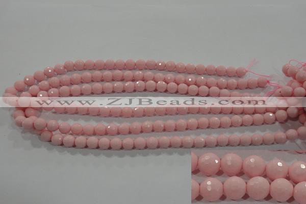 CTU1513 15.5 inches 8mm faceted round synthetic turquoise beads