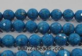 CTU1632 15.5 inches 8mm faceted round synthetic turquoise beads