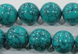 CTU1678 15.5 inches 18mm round synthetic turquoise beads