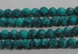 CTU1681 15.5 inches 4mm faceted round synthetic turquoise beads