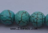 CTU17 15.5 inches 18mm faceted round blue turquoise beads Wholesale