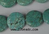 CTU1886 15.5 inches 20mm flat round imitation turquoise beads