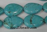 CTU1905 15.5 inches 18*25mm flat teardrop imitation turquoise beads