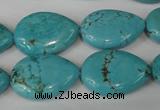 CTU1905 15.5 inches 18*25mm flat teardrop imitation turquoise beads