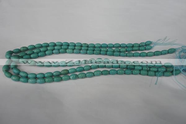 CTU1938 15.5 inches 6*9mm rice imitation turquoise beads