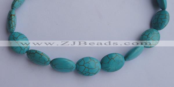 CTU23 15.5 inches 25*35mm oval blue turquoise strand beads Wholesale