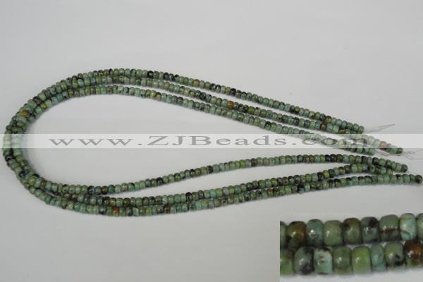 CTU2458 15.5 inches 3*4mm rondelle African turquoise beads wholesale