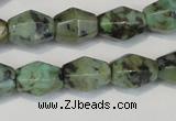 CTU2466 15.5 inches 7*8mm faceted rice African turquoise beads wholesale