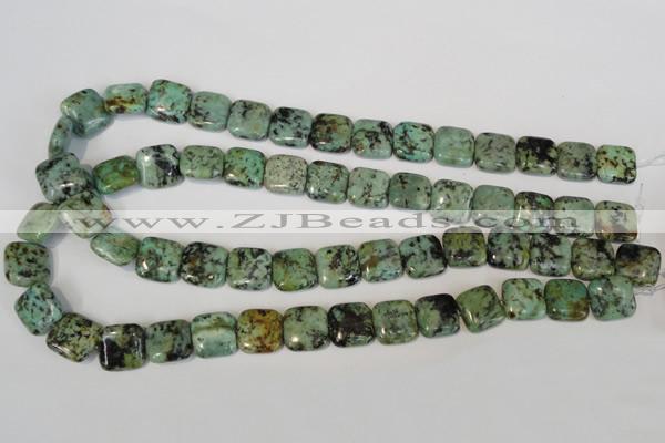 CTU2479 15.5 inches 14*14mm square African turquoise beads wholesale