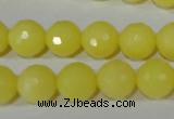 CTU2527 15.5 inches 12mm faceted round synthetic turquoise beads