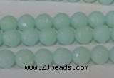 CTU2573 15.5 inches 8mm faceted round synthetic turquoise beads