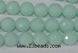 CTU2574 15.5 inches 10mm faceted round synthetic turquoise beads