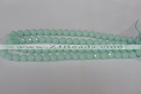 CTU2574 15.5 inches 10mm faceted round synthetic turquoise beads