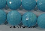 CTU2597 15.5 inches 18mm faceted round synthetic turquoise beads