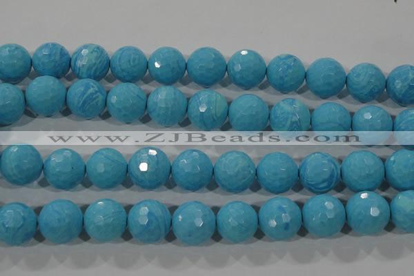 CTU2597 15.5 inches 18mm faceted round synthetic turquoise beads