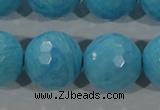 CTU2598 15.5 inches 20mm faceted round synthetic turquoise beads