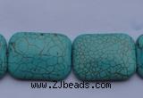 CTU26 15.5 inches 30*40mm rectangle blue turquoise beads Wholesale