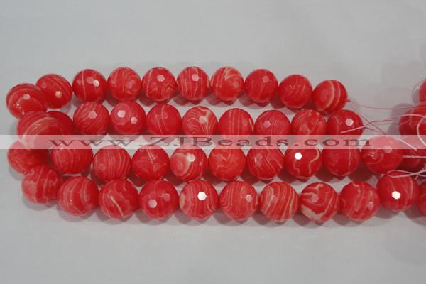 CTU2748 15.5 inches 20mm faceted round synthetic turquoise beads
