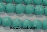 CTU2782 15.5 inches 8mm faceted round synthetic turquoise beads