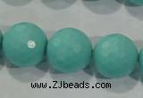 CTU2786 15.5 inches 16mm faceted round synthetic turquoise beads