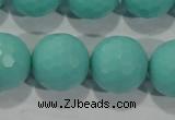 CTU2787 15.5 inches 18mm faceted round synthetic turquoise beads