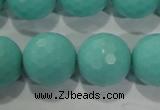 CTU2788 15.5 inches 20mm faceted round synthetic turquoise beads