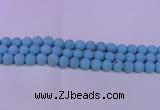 CTU2850 15.5 inches 4mm round matte turquoise beads