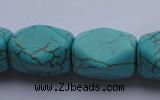 CTU29 15.5 inches 13*18mm faceted cuboid blue turquoise beads