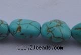 CTU31 15.5 inches 16*20mm freeform blue turquoise beads Wholesale