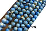 CTU3147 15 inches 6mm round gold vein howlite turquoise beads