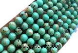 CTU3160 15 inches 4mm round gold vein howlite turquoise beads