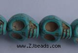 CTU32 15.5 inches 14*17*18mm skull shape blue turquoise beads