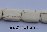 CTU37 15.5 inches 13*20mm rectangle white turquoise beads Wholesale